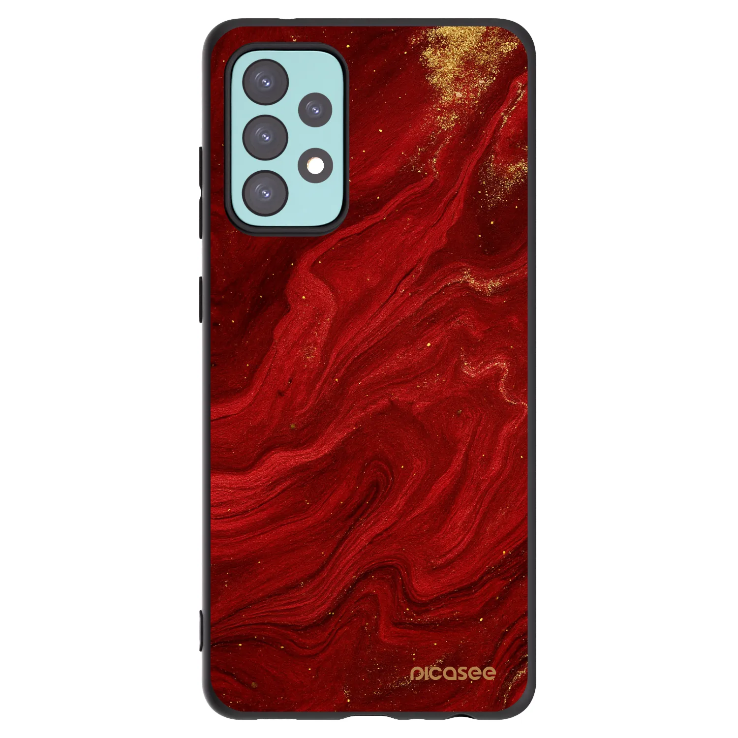 Picasee silikonowe czarne etui na Samsung Galaxy A72 A725F - Red