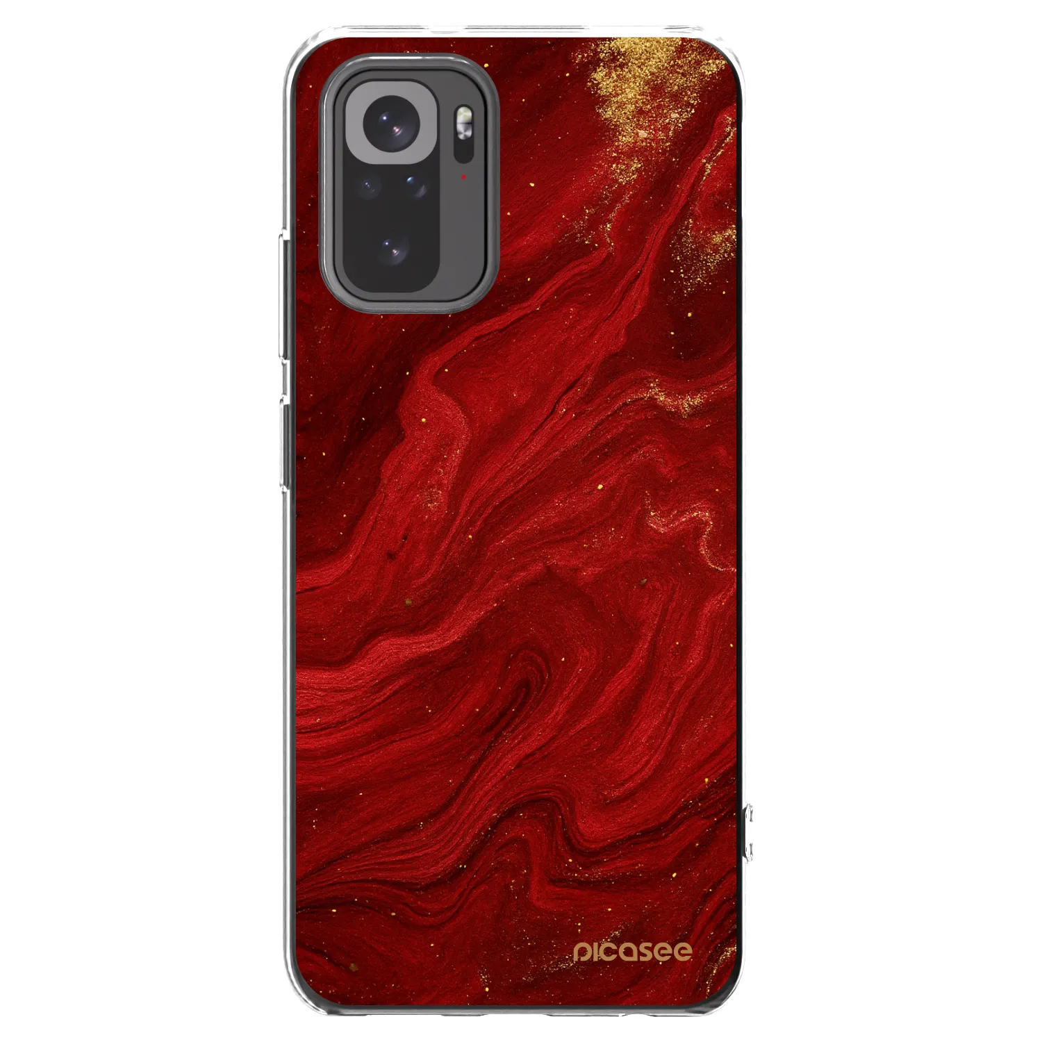 Picasee silikonowe przeźroczyste etui na Xiaomi Redmi Note 10S - Red