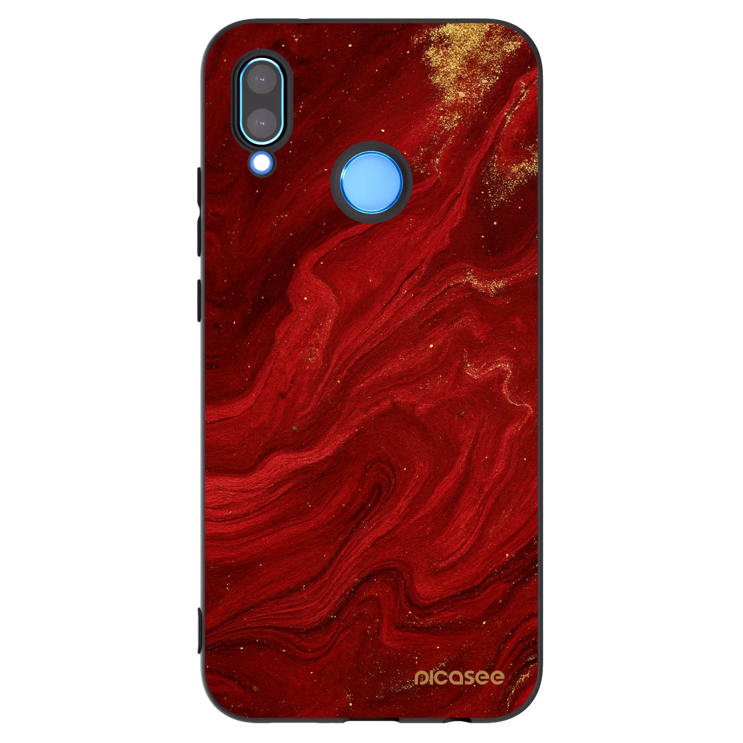 Picasee silikonowe czarne etui na Huawei P20 Lite - Red