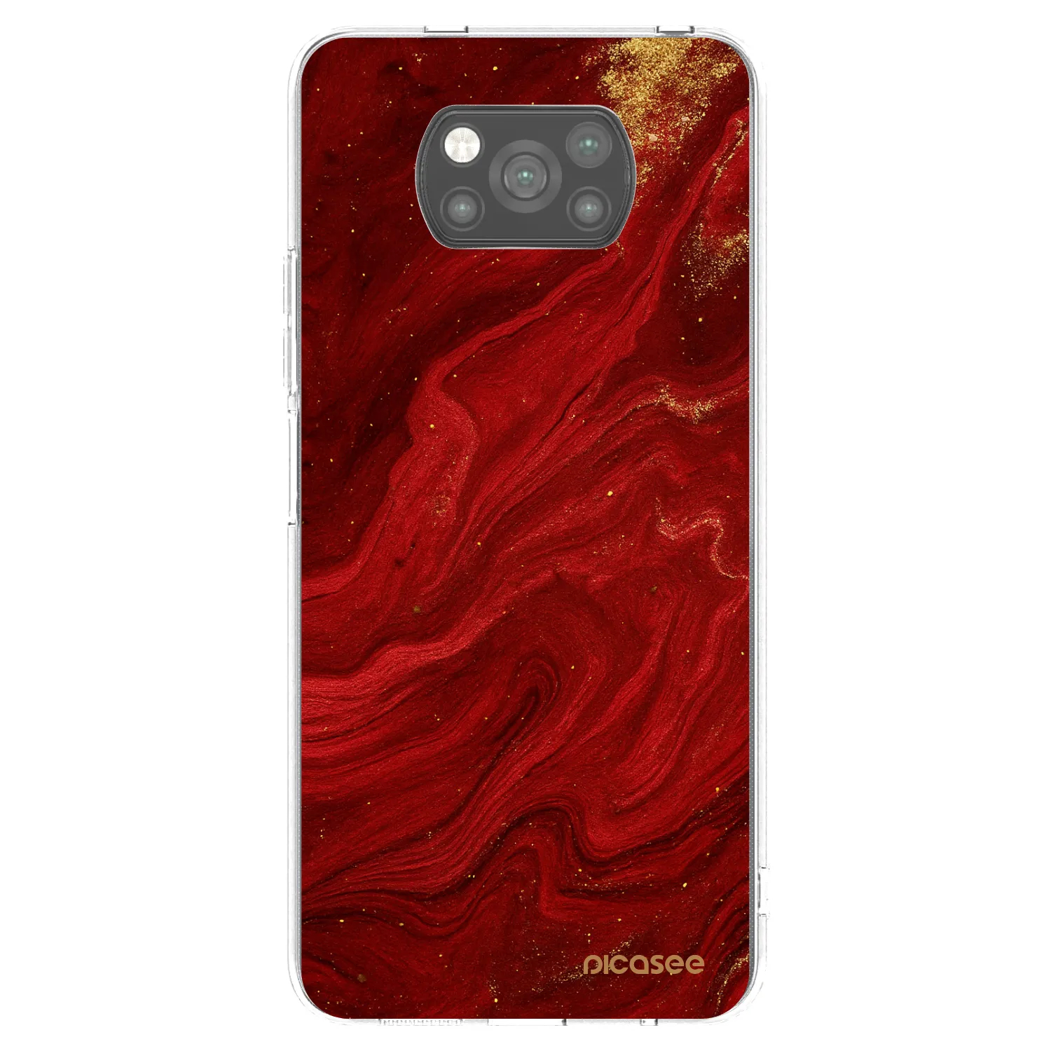 Picasee silikonowe czarne etui na Xiaomi Poco X3 Pro - Red