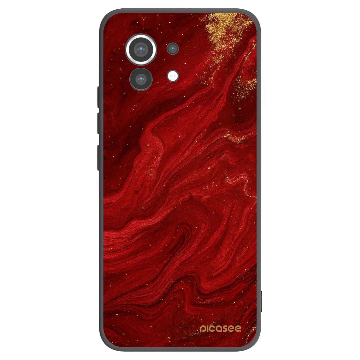 Picasee silikonowe czarne etui na Xiaomi Mi 11 - Red