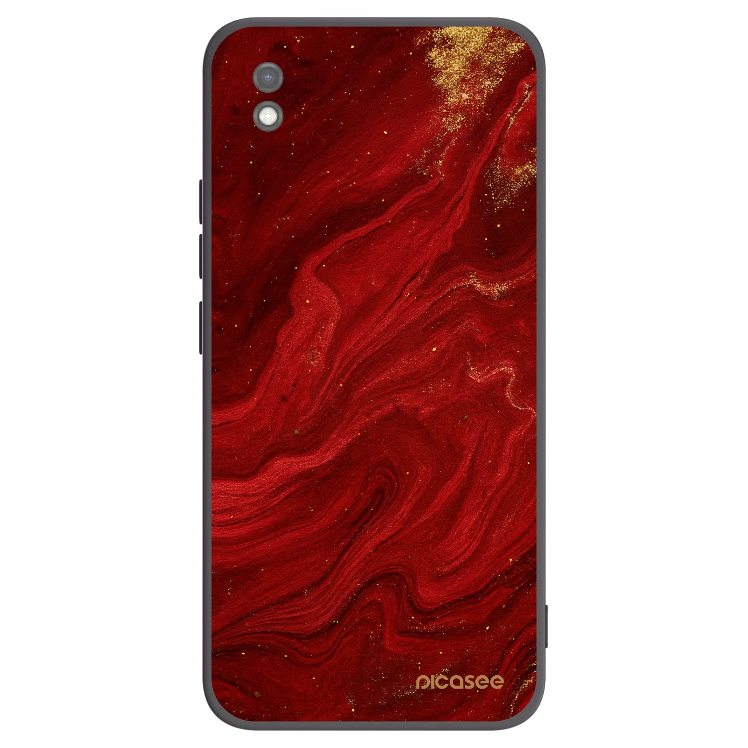 Picasee silikonowe czarne etui na Xiaomi Redmi 9AT - Red