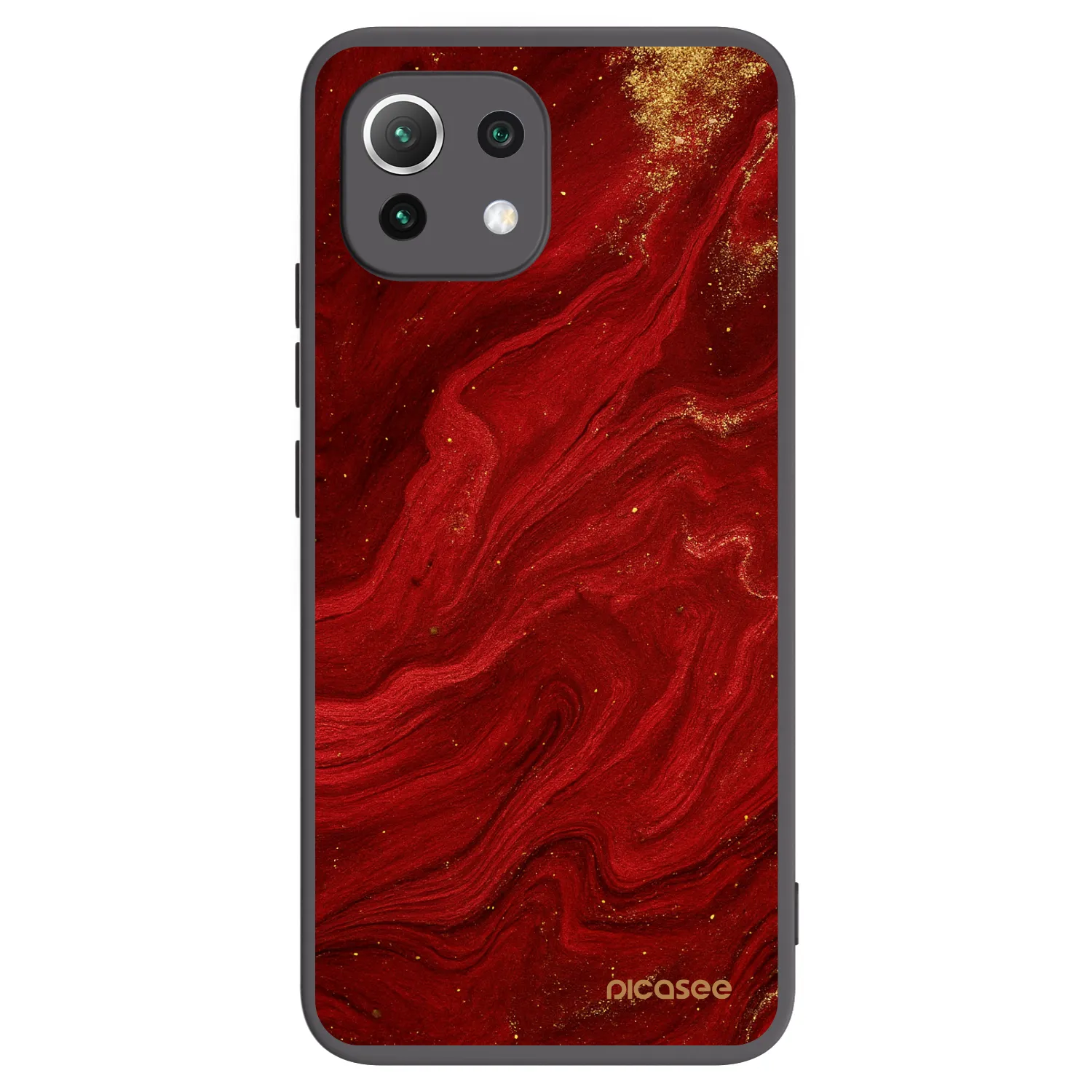 Picasee silikonowe czarne etui na Xiaomi Mi 11 Lite - Red