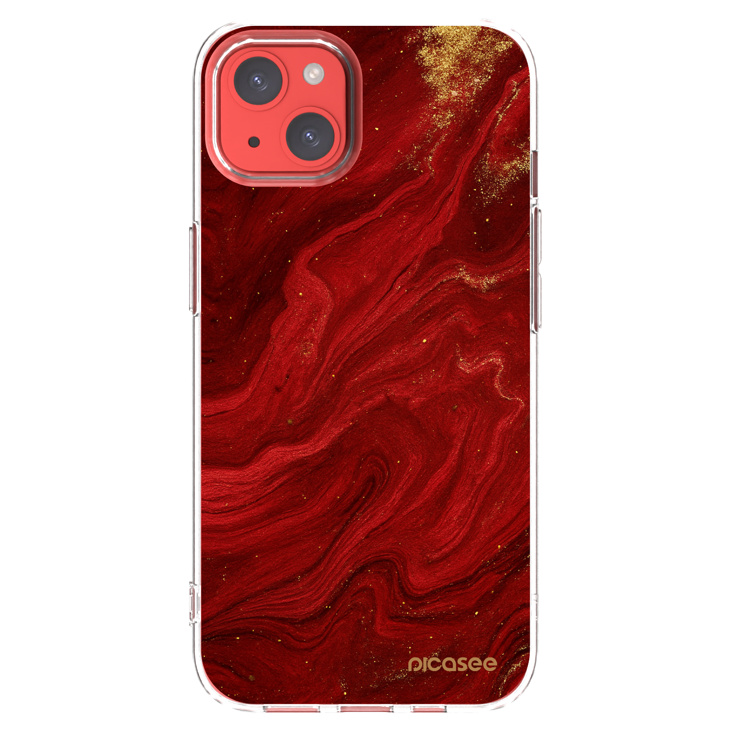 Picasee silikonowe przeźroczyste etui na Apple iPhone 13 - Red