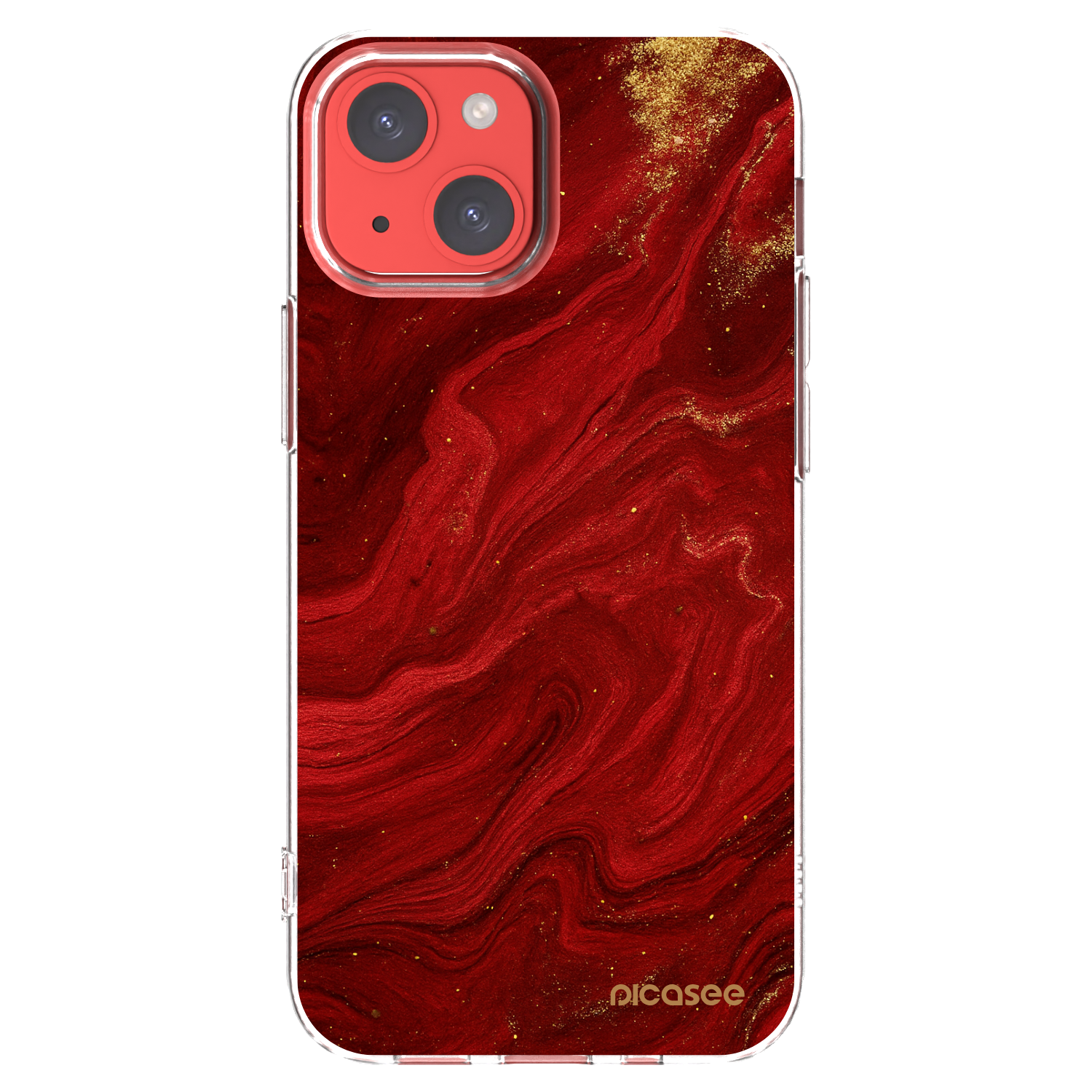 Picasee silikonowe przeźroczyste etui na Apple iPhone 13 mini - Red
