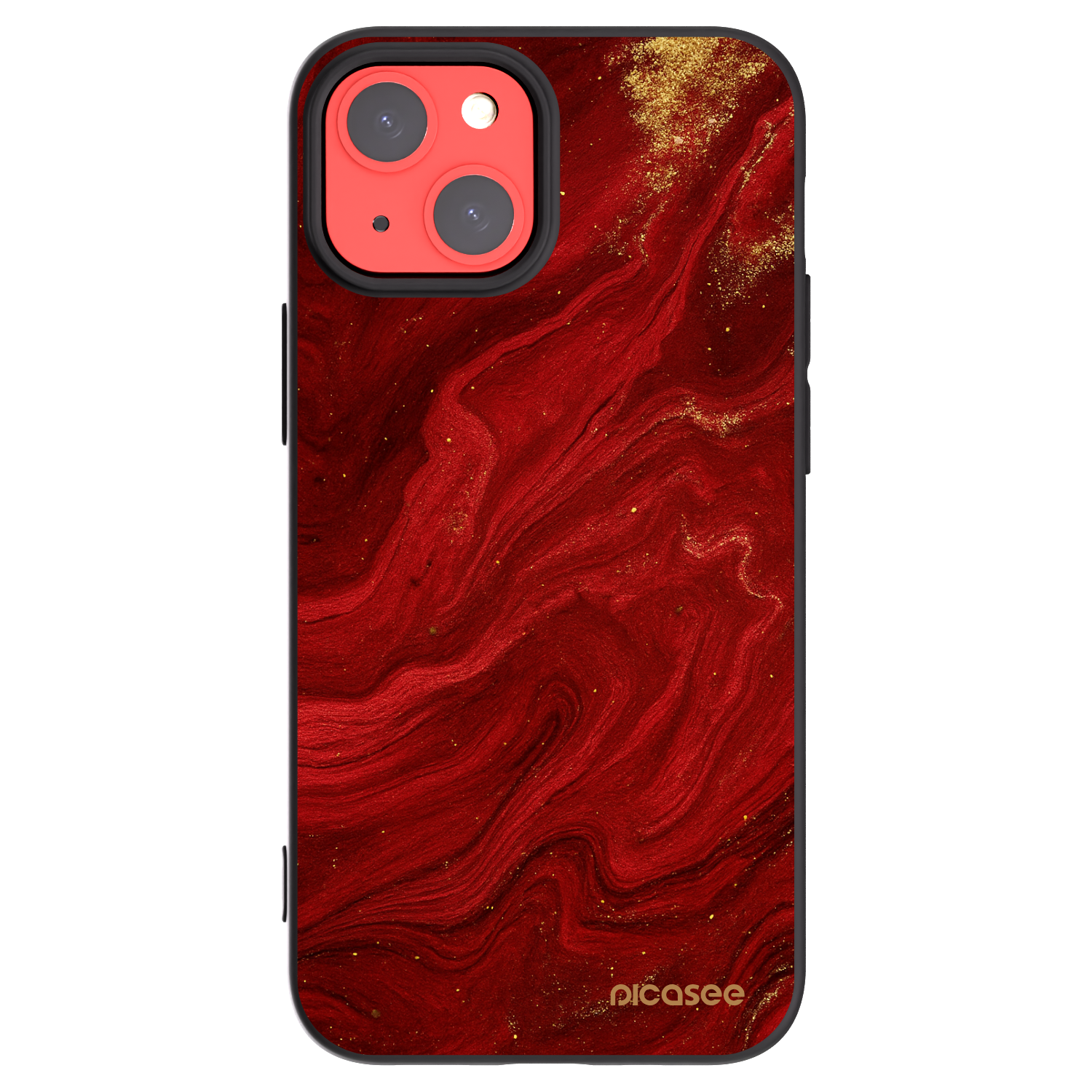 Picasee silikonowe czarne etui na Apple iPhone 13 mini - Red