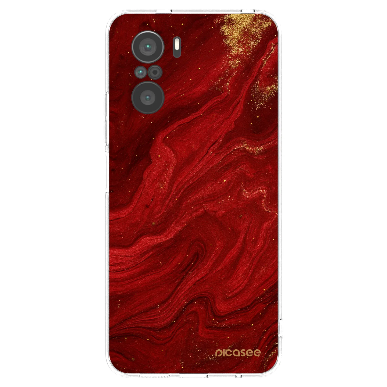 Picasee silikonowe przeźroczyste etui na Xiaomi Poco F3 - Red