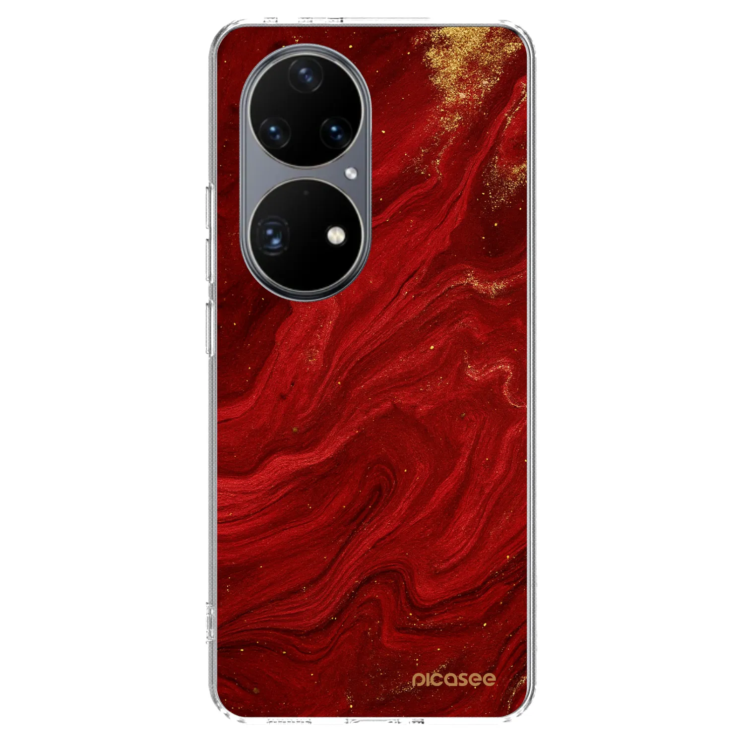 Picasee silikonowe przeźroczyste etui na Huawei P50 - Red