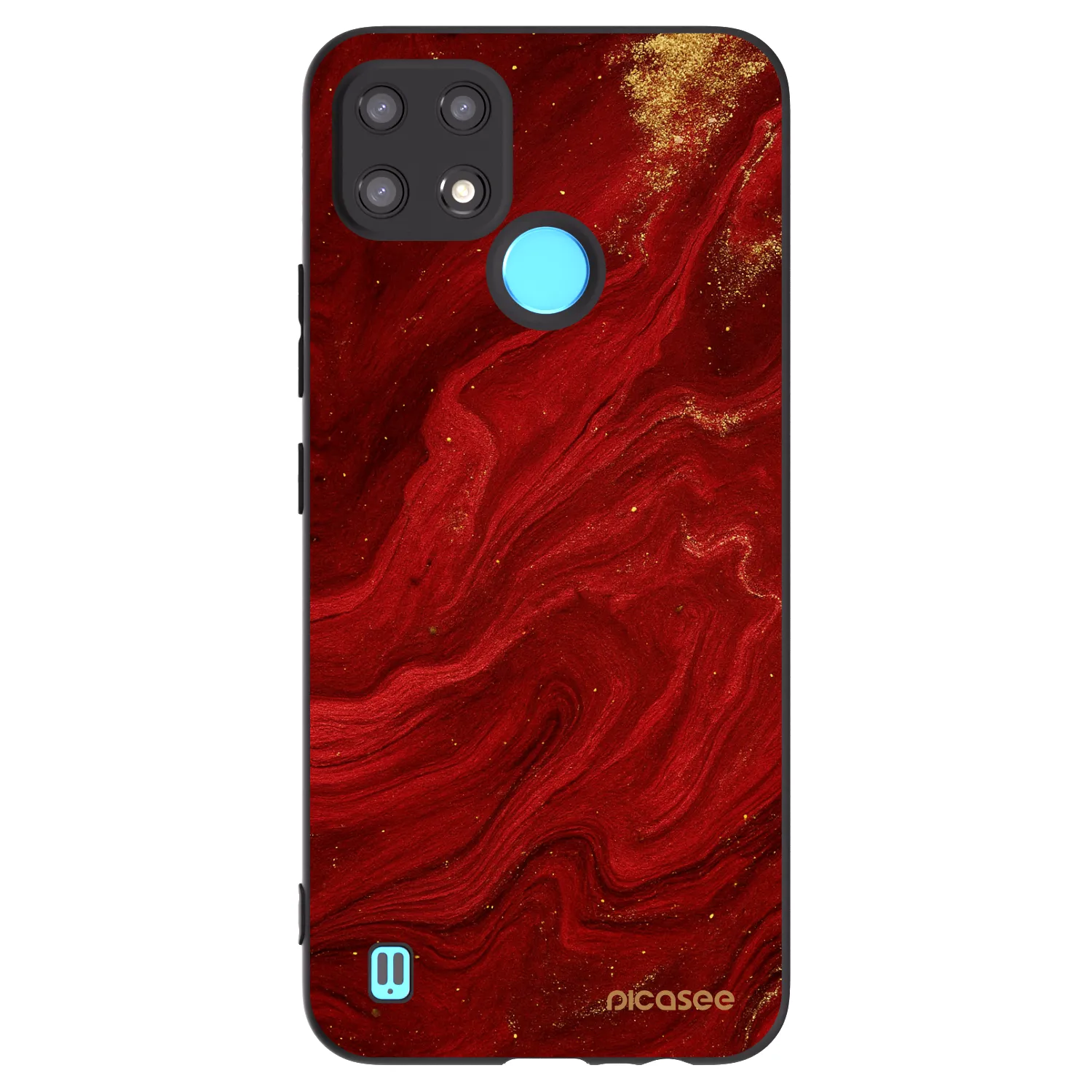 Picasee silikonowe czarne etui na Realme C21 - Red