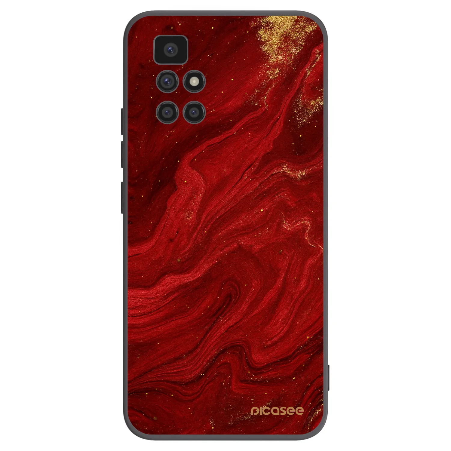 Picasee silikonowe czarne etui na Xiaomi Redmi 10 - Red