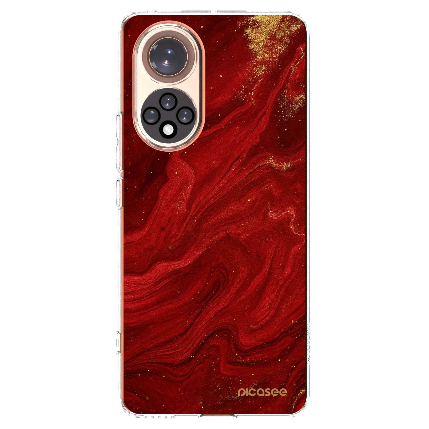 Picasee silikonowe przeźroczyste etui na Honor 50 5G - Red