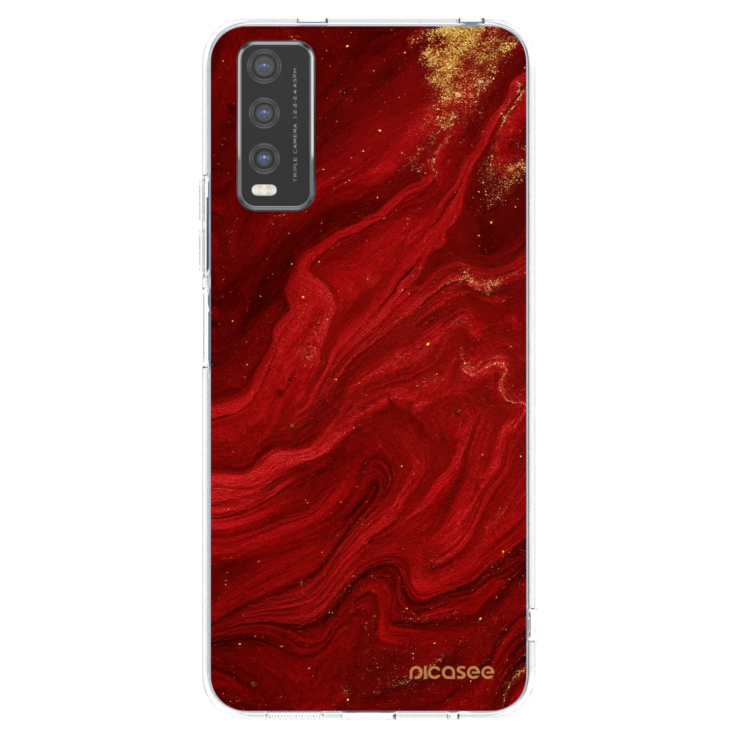 Picasee silikonowe przeźroczyste etui na Vivo Y20s - Red