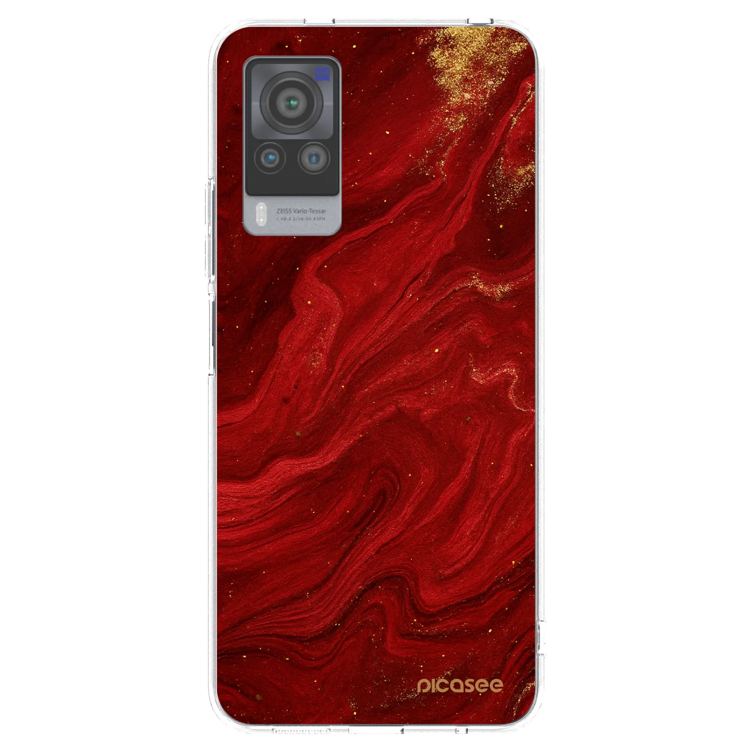 Picasee silikonowe przeźroczyste etui na Vivo X60 Pro 5G - Red