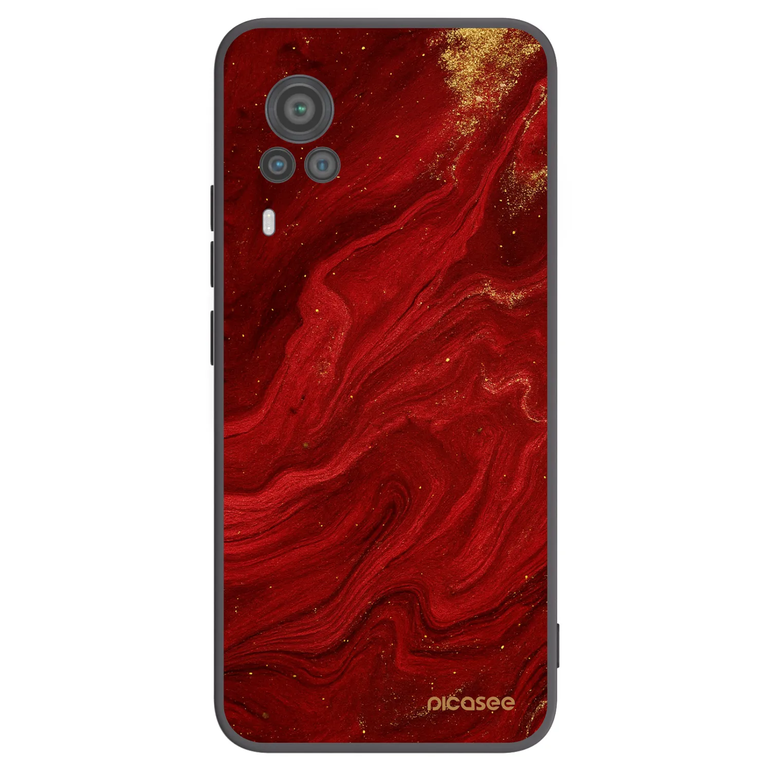 Picasee silikonowe czarne etui na Vivo X60 Pro 5G - Red
