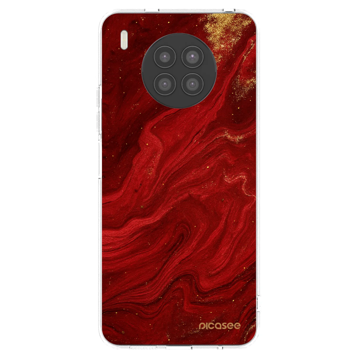 Picasee silikonowe przeźroczyste etui na Huawei Nova 8i - Red