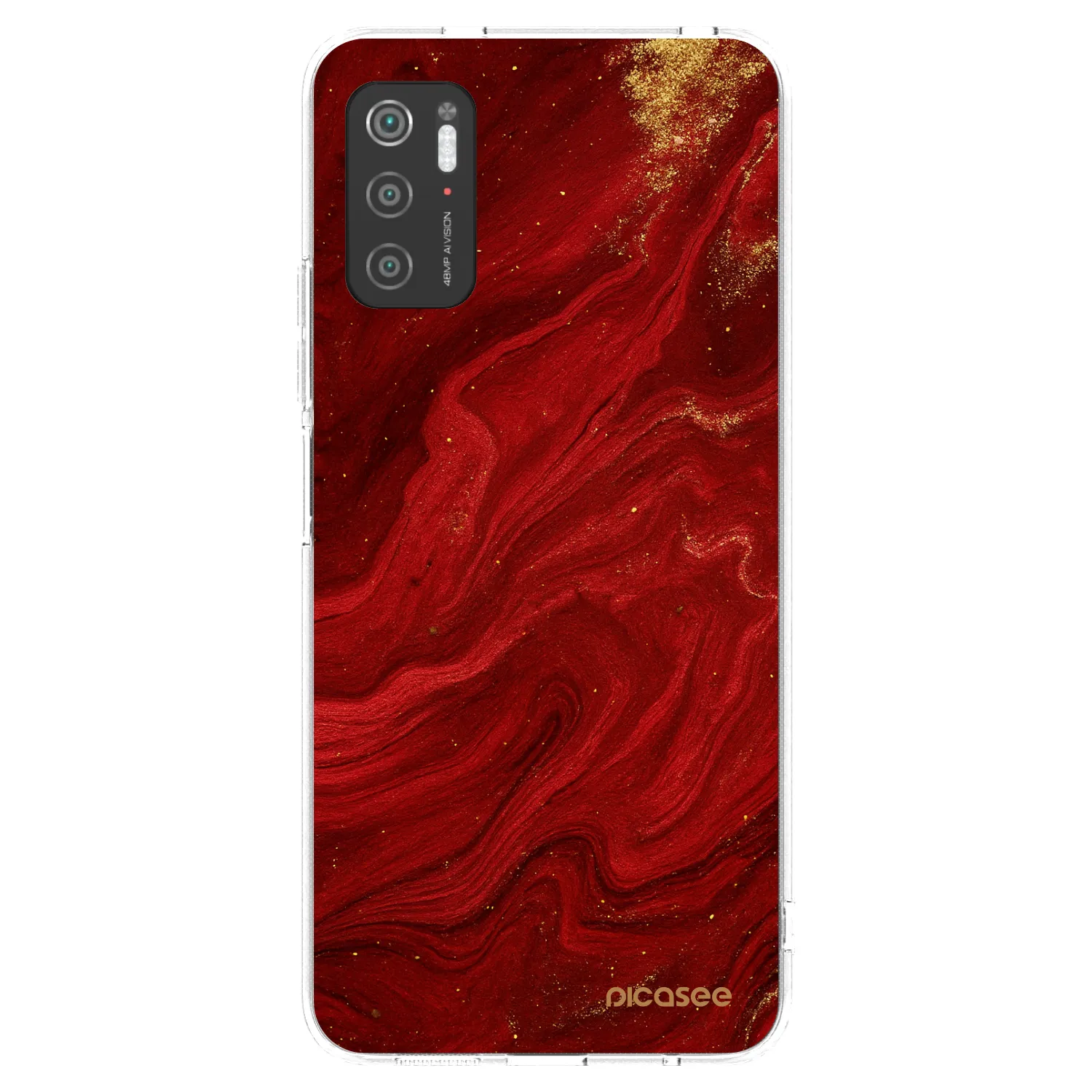Picasee silikonowe przeźroczyste etui na Xiaomi Poco M3 Pro 5G - Red