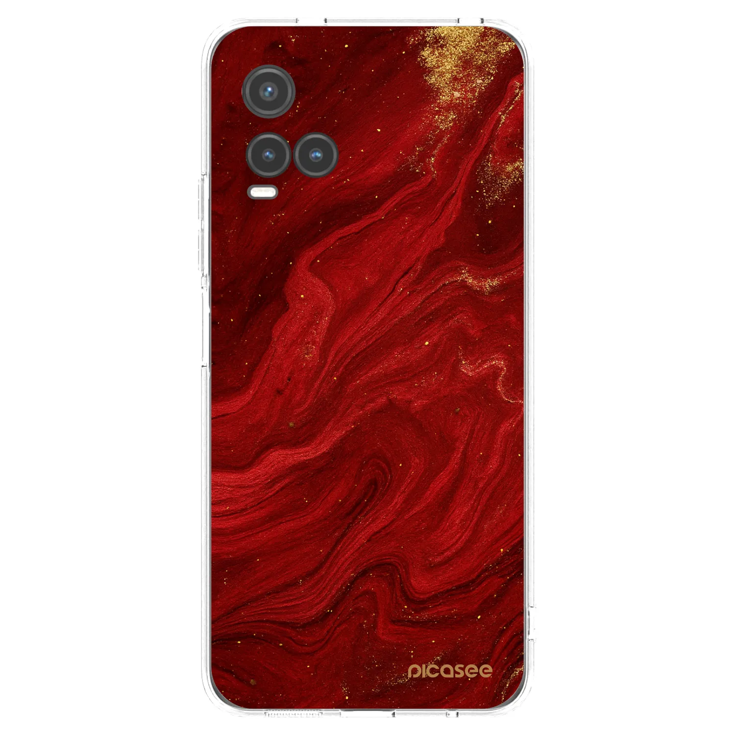 Picasee silikonowe przeźroczyste etui na Vivo Y33s - Red