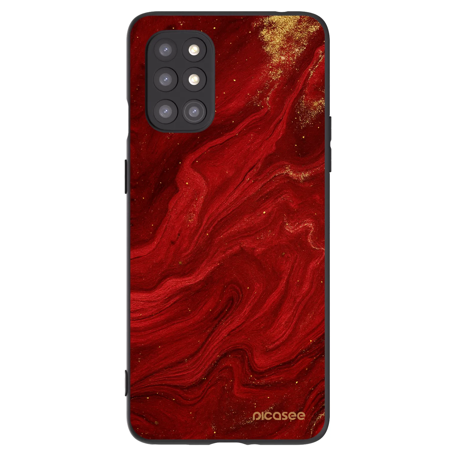 Picasee silikonowe czarne etui na OnePlus 8T - Red