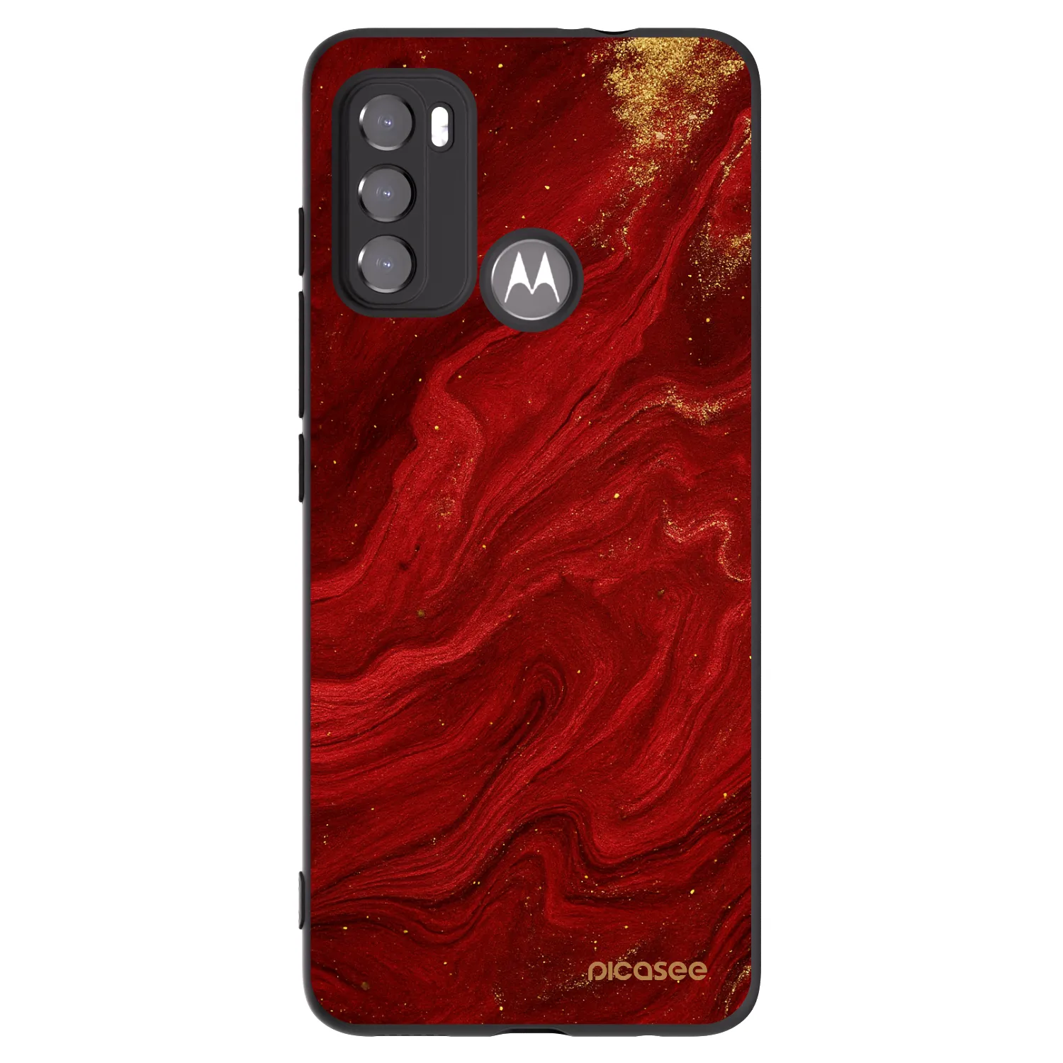 Picasee silikonowe czarne etui na Motorola Moto G60 - Red