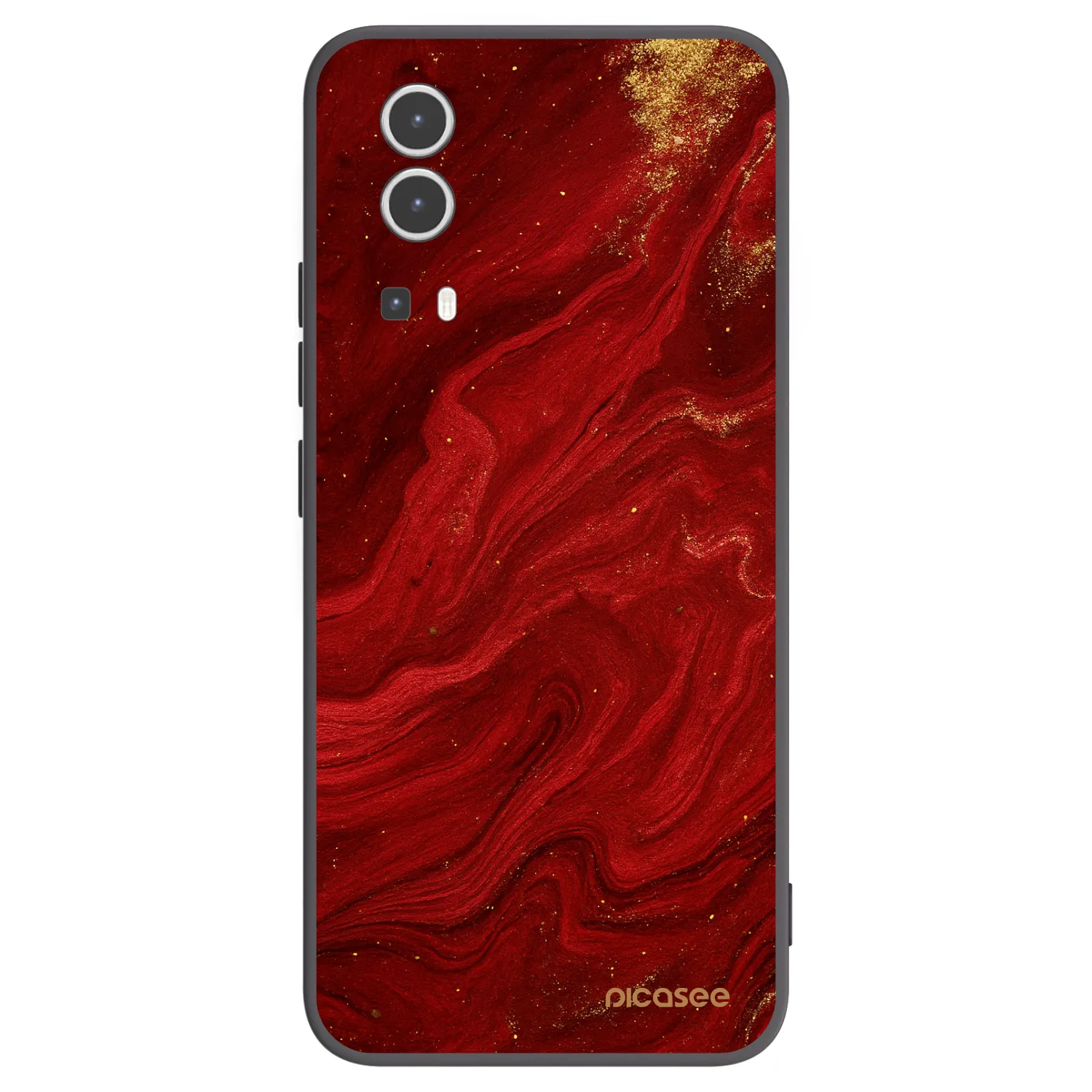 Picasee silikonowe czarne etui na Vivo Y72 5G - Red