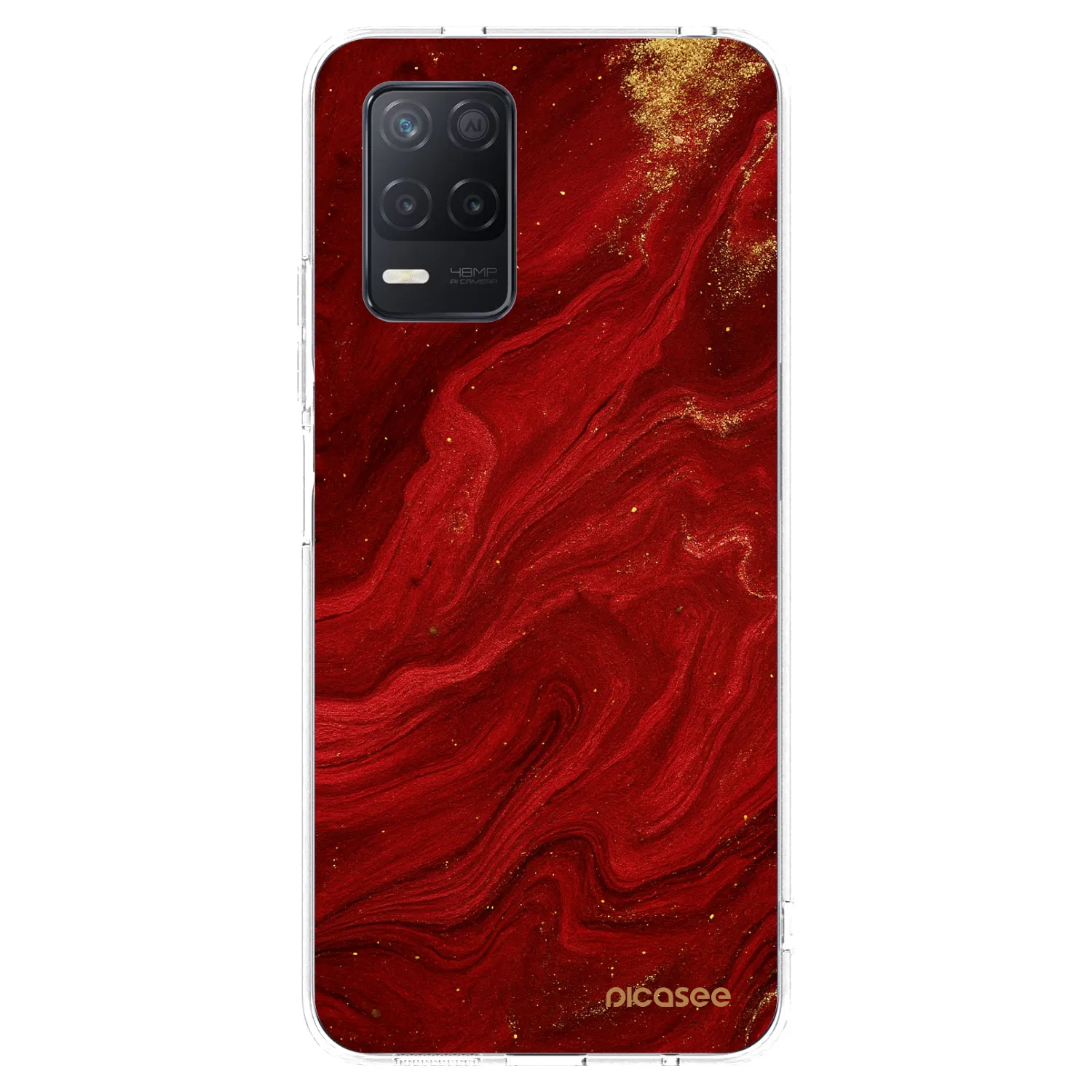 Picasee silikonowe przeźroczyste etui na Realme 8 5G - Red