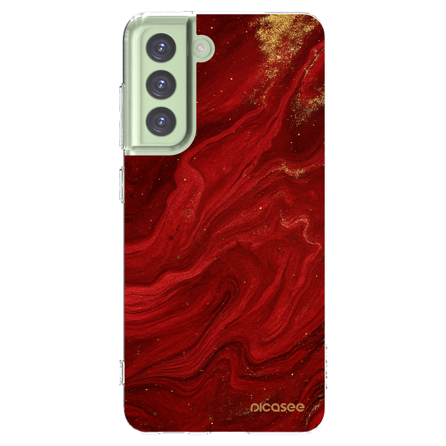 Picasee silikonowe przeźroczyste etui na Samsung Galaxy S21 FE 5G - Red