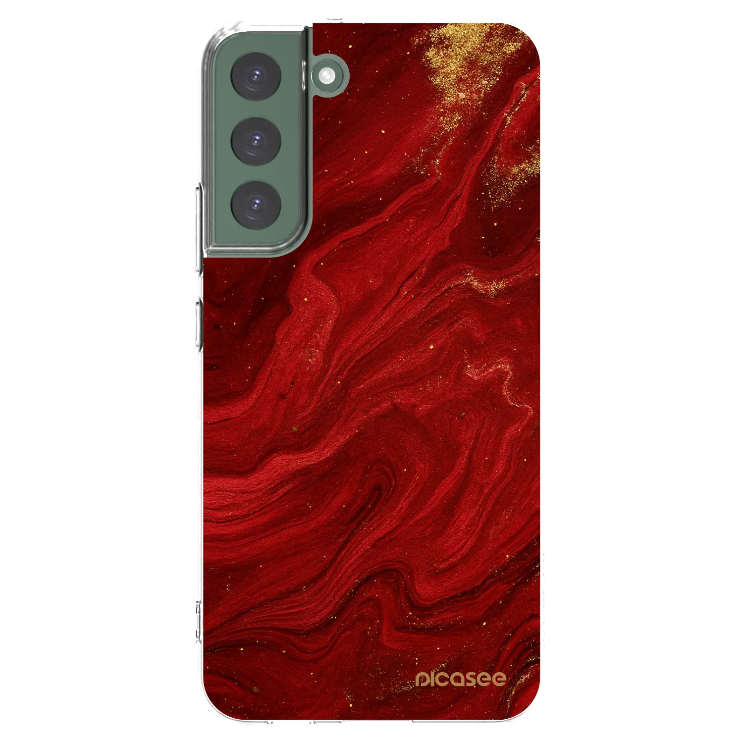 Picasee silikonowe przeźroczyste etui na Samsung Galaxy S22+ 5G - Red