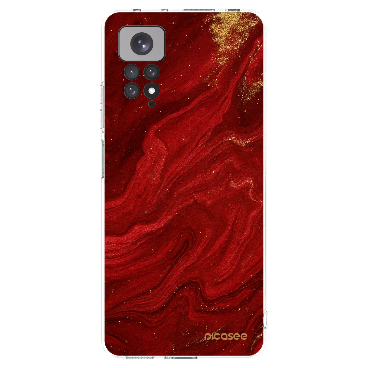 Picasee silikonowe przeźroczyste etui na Xiaomi Redmi Note 11 - Red