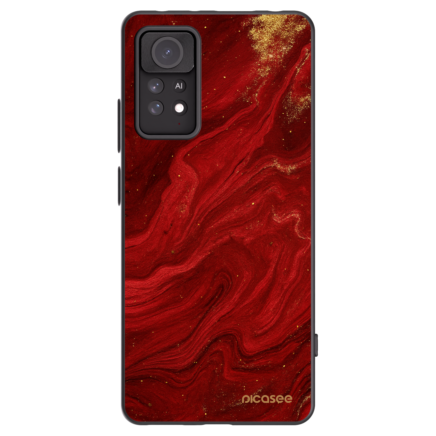 Picasee silikonowe czarne etui na Xiaomi Redmi Note 11 Pro - Red