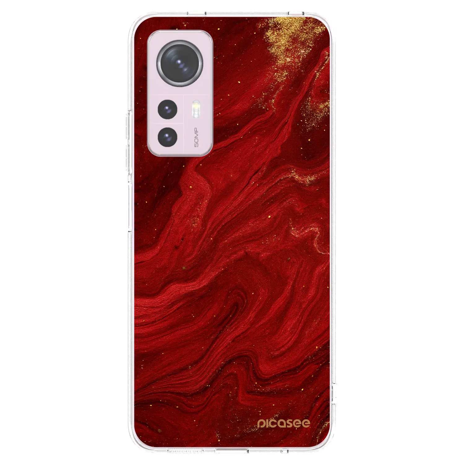 Picasee silikonowe przeźroczyste etui na Xiaomi 12 - Red