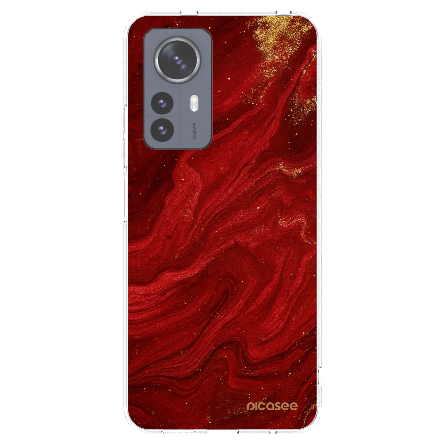 Picasee silikonowe przeźroczyste etui na Xiaomi 12 Pro - Red