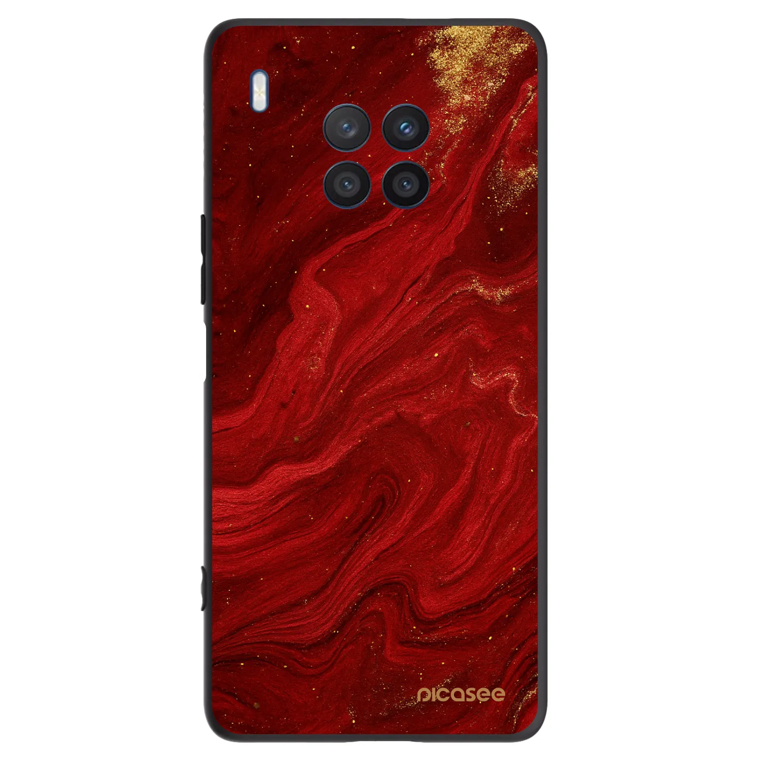 Picasee silikonowe czarne etui na Honor 50 Lite - Red