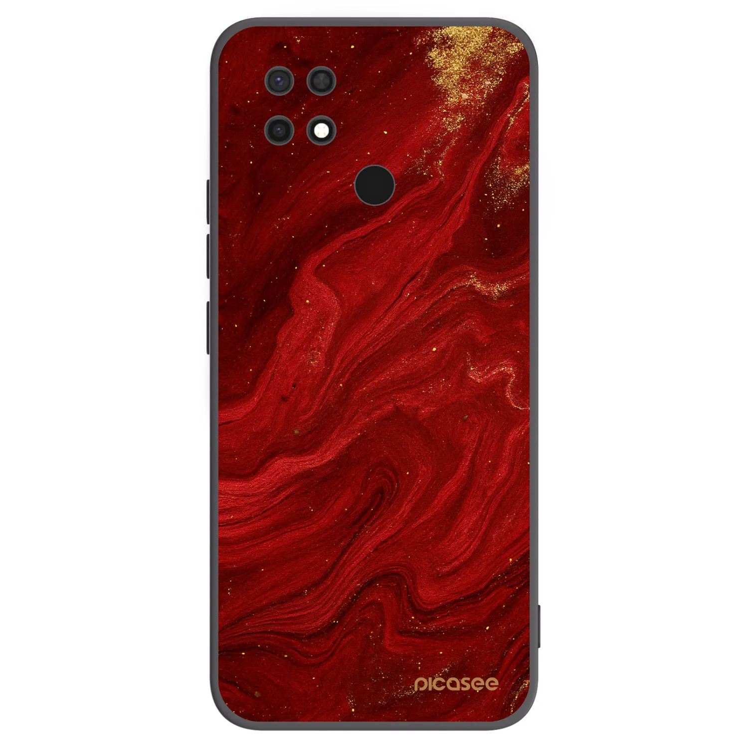 Picasee silikonowe czarne etui na Xiaomi Redmi 10C - Red
