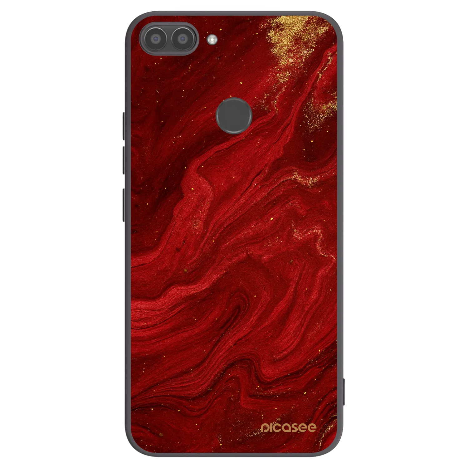 Picasee silikonowe czarne etui na Huawei P Smart - Red
