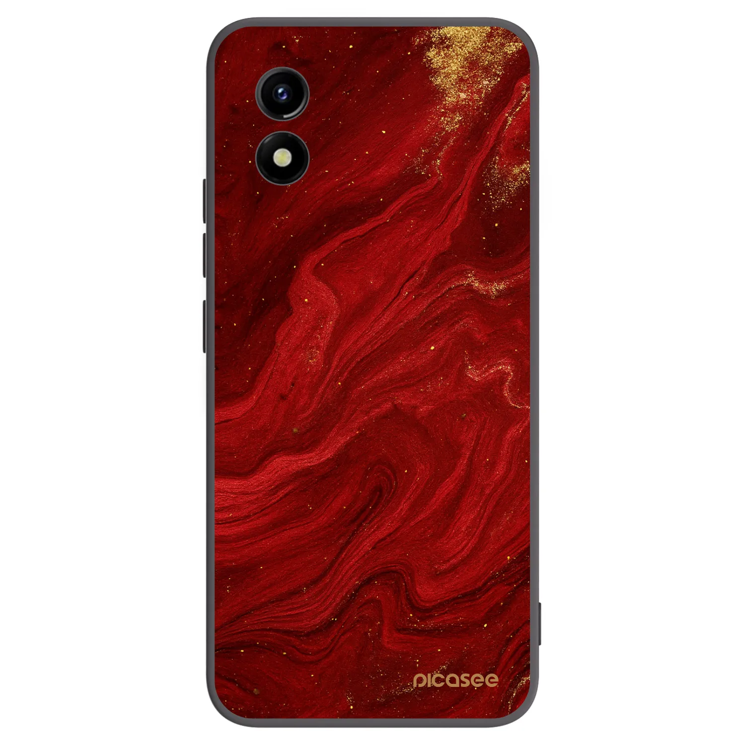 Picasee silikonowe czarne etui na Vivo Y01 - Red