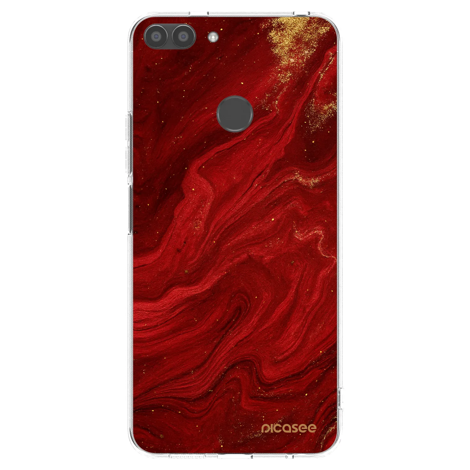 Picasee silikonowe przeźroczyste etui na Huawei P Smart - Red
