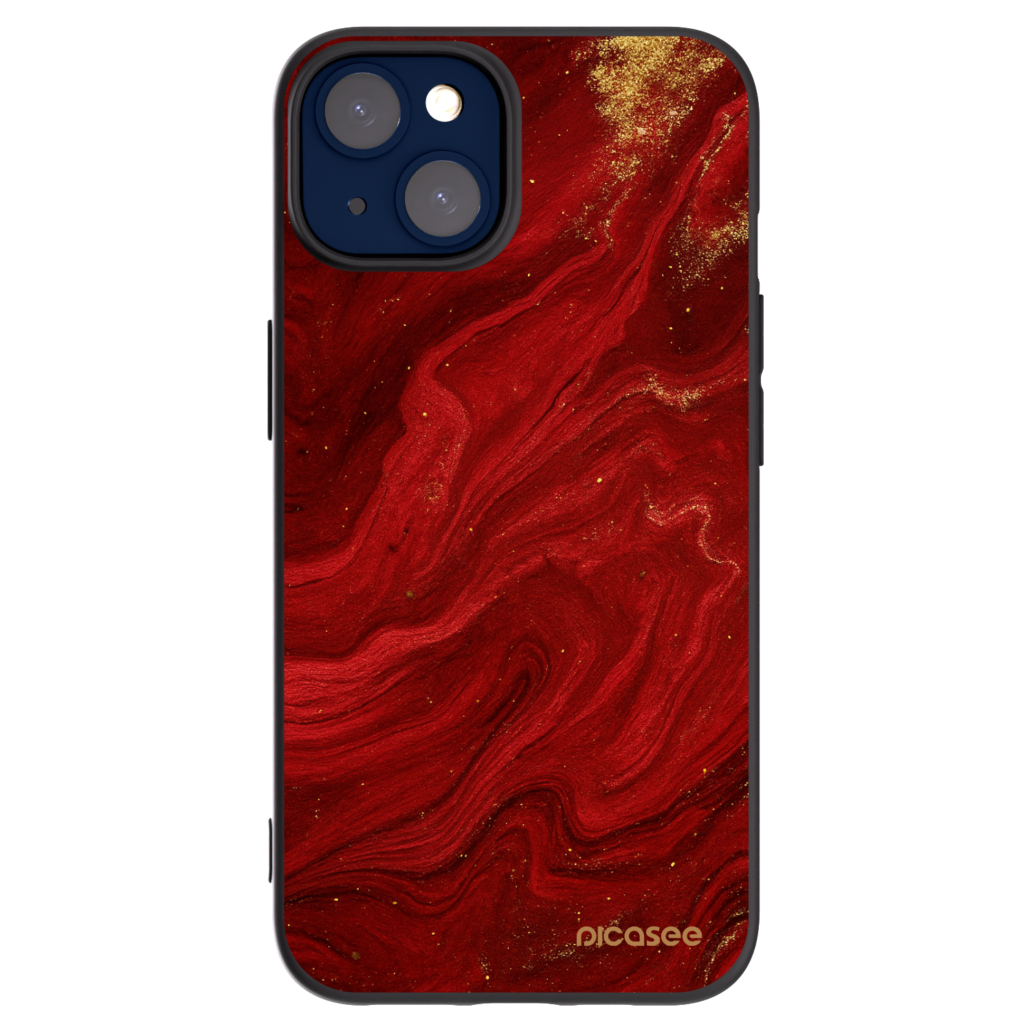 Picasee silikonowe czarne etui na Apple iPhone 14 - Red