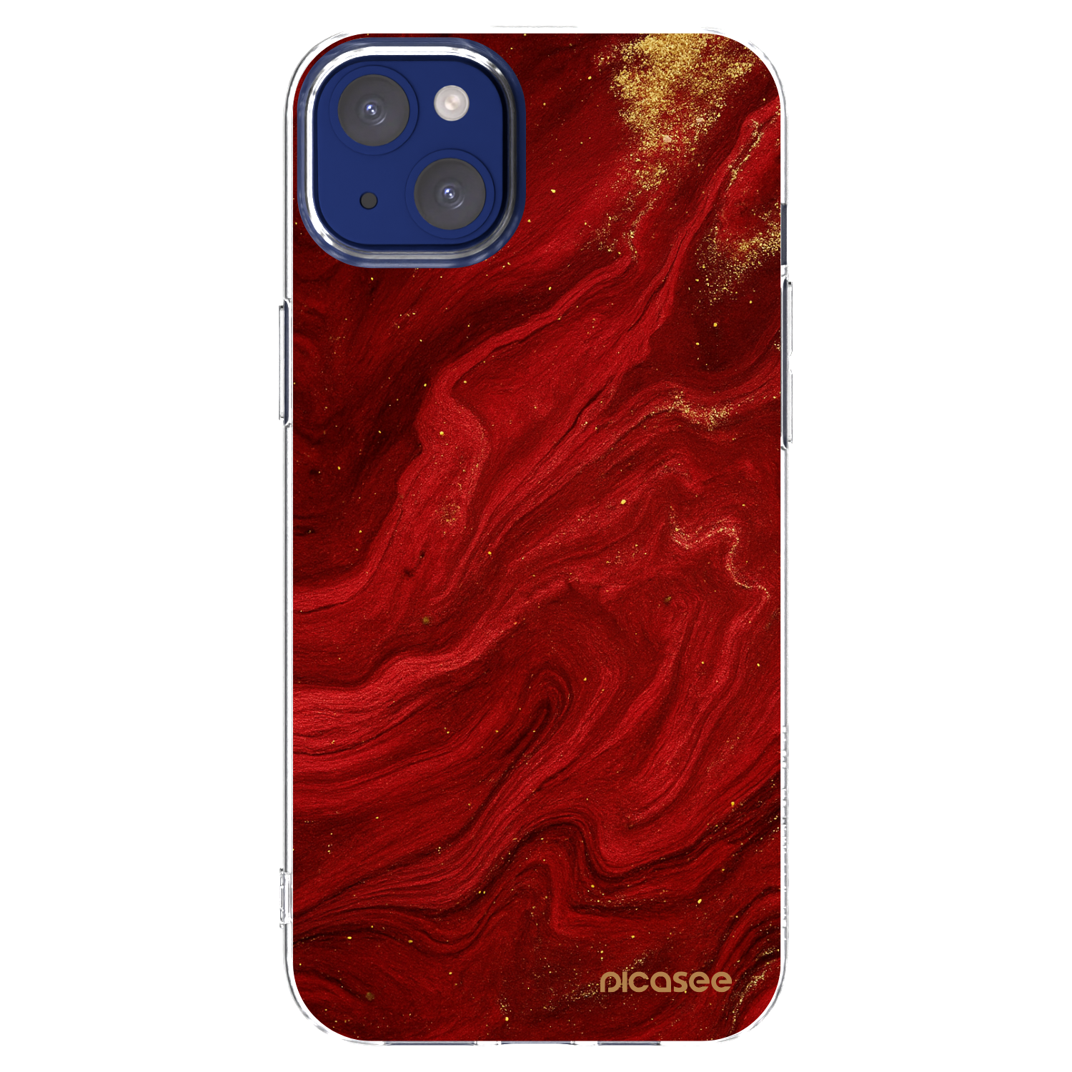 Picasee silikonowe przeźroczyste etui na Apple iPhone 14 Plus - Red