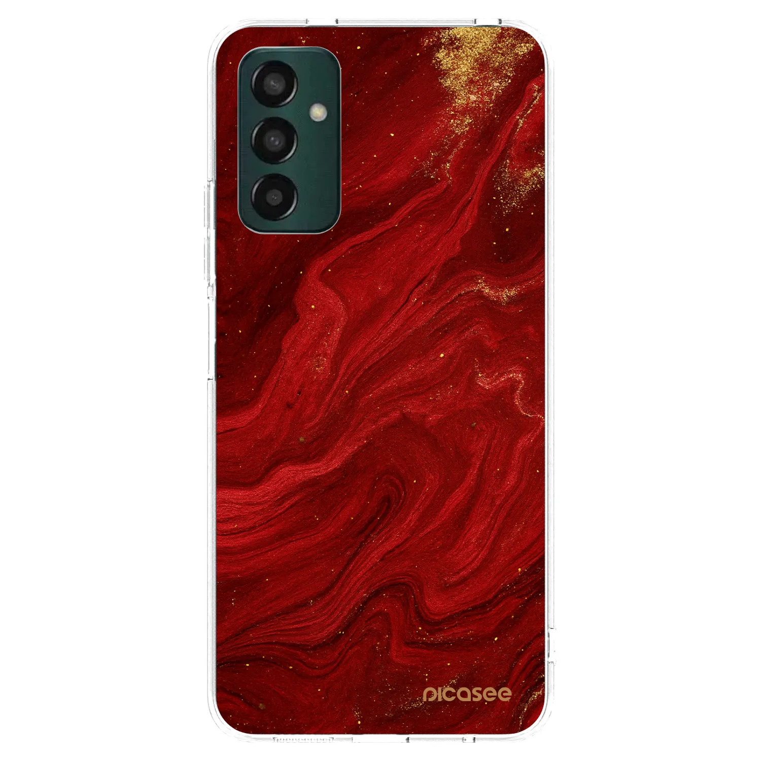 Picasee silikonowe przeźroczyste etui na Samsung Galaxy M13 M135F - Red