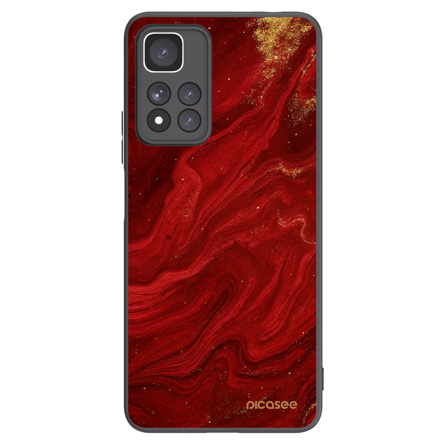 Picasee silikonowe czarne etui na Xiaomi Redmi Note 11 Pro+ 5G - Red