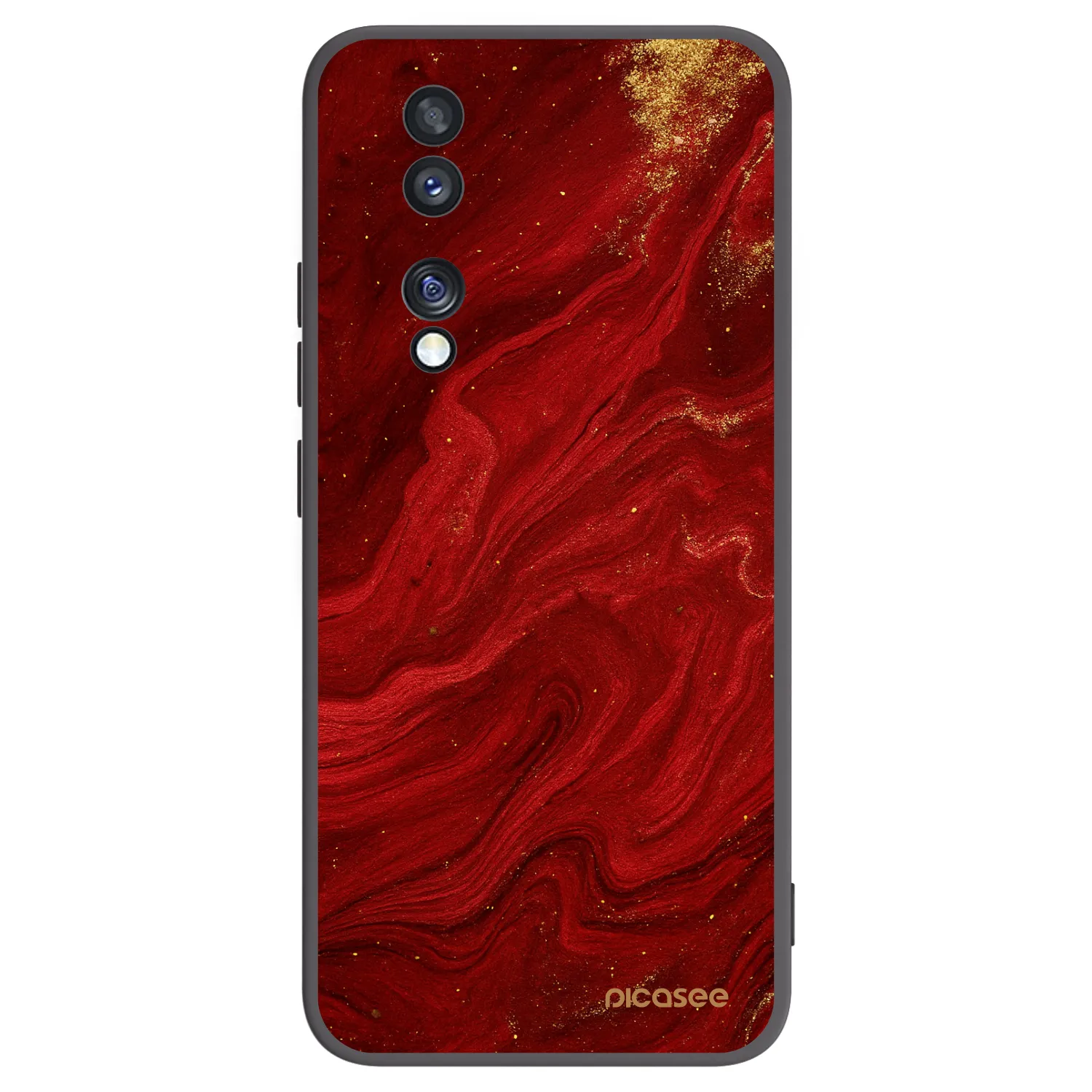 Picasee silikonowe czarne etui na Honor 70 - Red