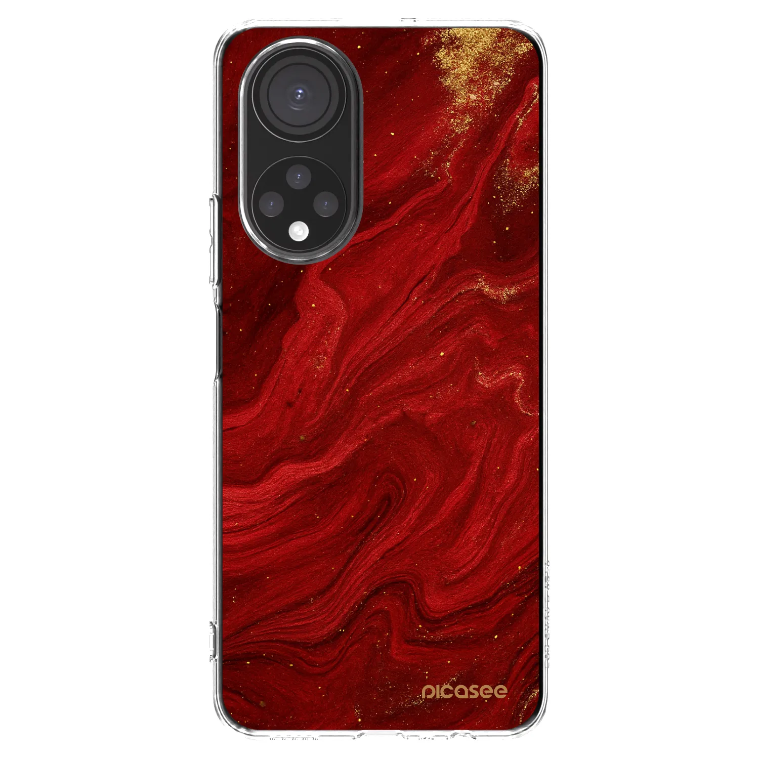Picasee silikonowe przeźroczyste etui na Honor X7 - Red