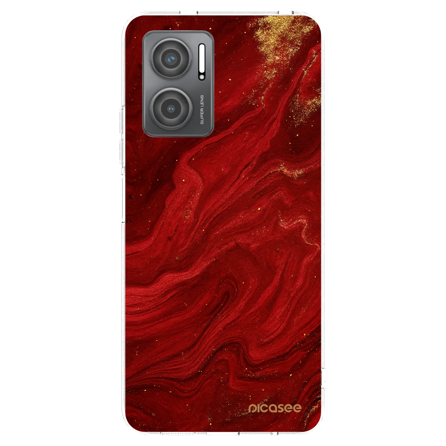 Picasee silikonowe przeźroczyste etui na Xiaomi Redmi 10 5G - Red