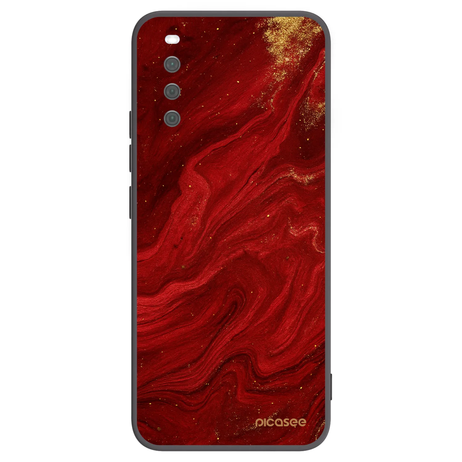 Picasee silikonowe czarne etui na Sony Xperia 10 III - Red
