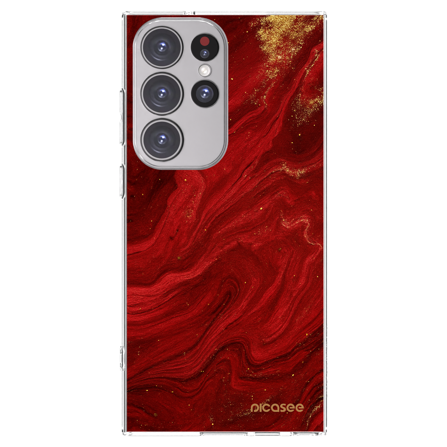 Picasee silikonowe przeźroczyste etui na Samsung Galaxy S23 Ultra 5G - Red