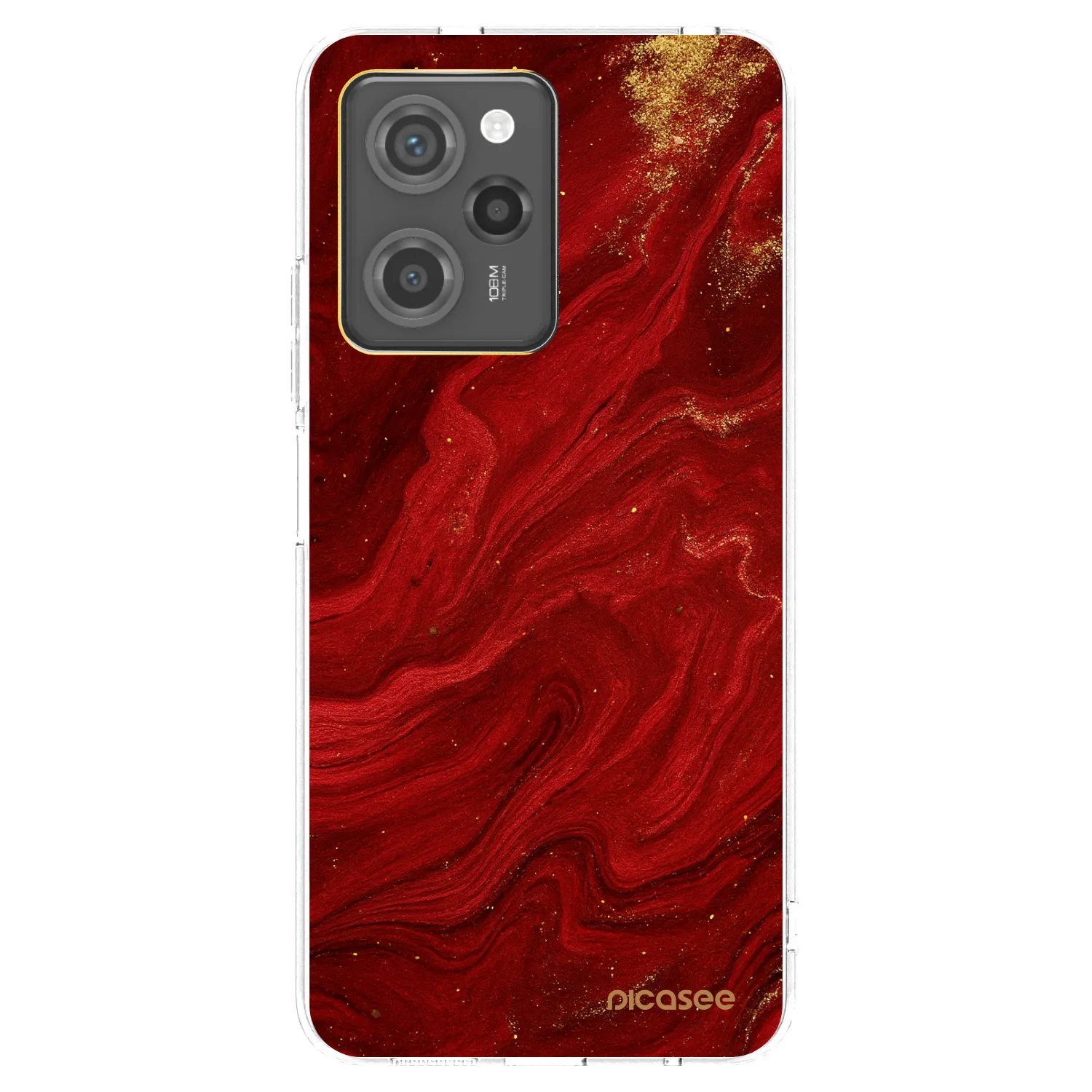 Picasee silikonowe przeźroczyste etui na Xiaomi Poco X5 Pro - Red