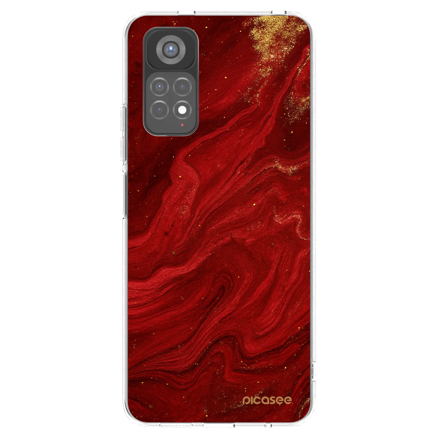 Picasee silikonowe przeźroczyste etui na Xiaomi Redmi Note 11S 5G - Red