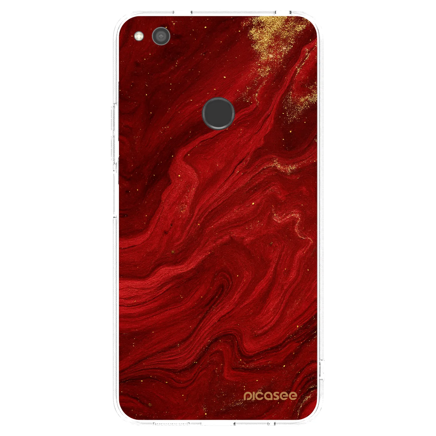 Picasee silikonowe przeźroczyste etui na Huawei P9 Lite 2017 - Red