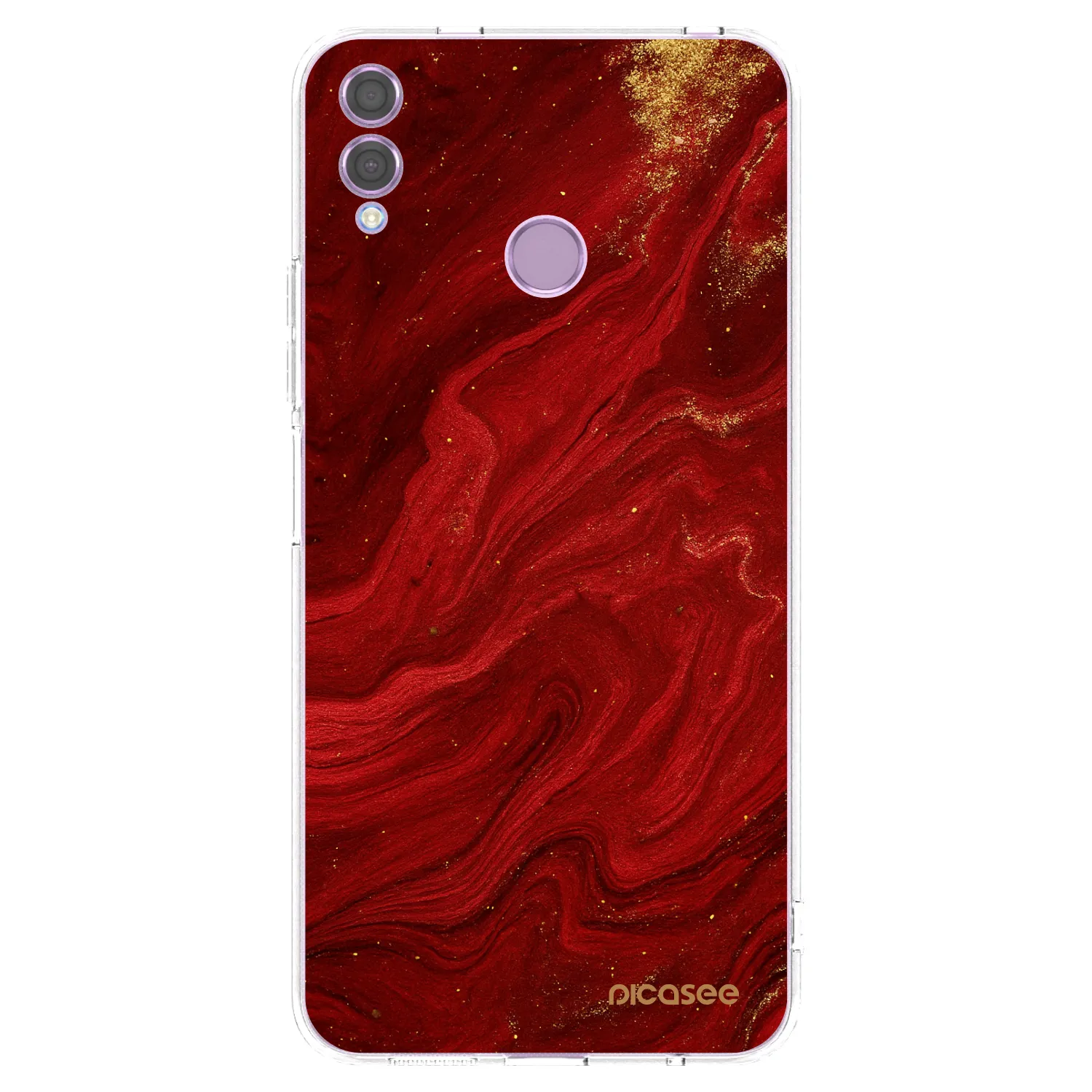 Picasee silikonowe przeźroczyste etui na Honor 8X - Red