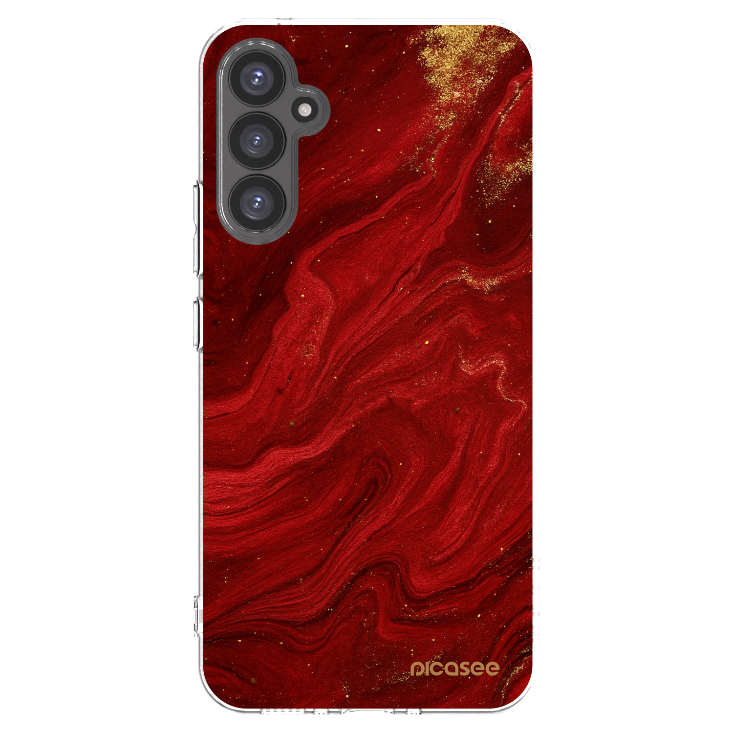 Picasee silikonowe przeźroczyste etui na Samsung Galaxy A34 5G A346B - Red